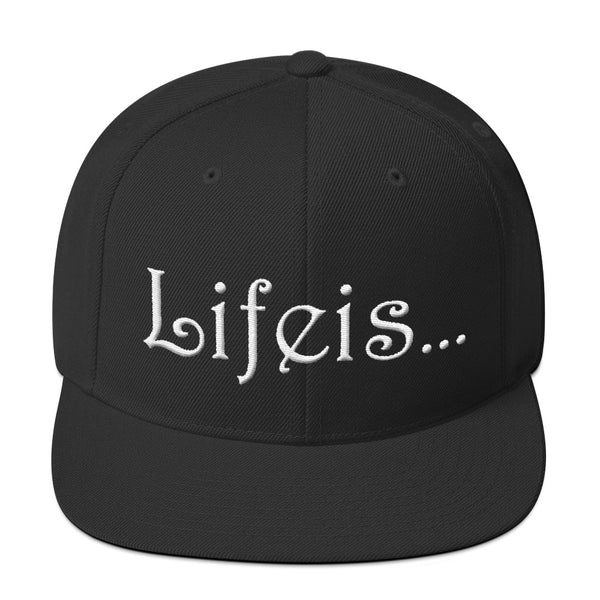 Lifeis...Snapback Hat [Version 2 - Black, Maroon]
