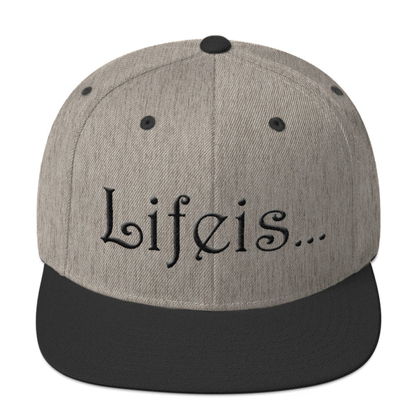 Lifeis...Snapback Hat [Version 2 - Heather/ Black, Heather Grey]